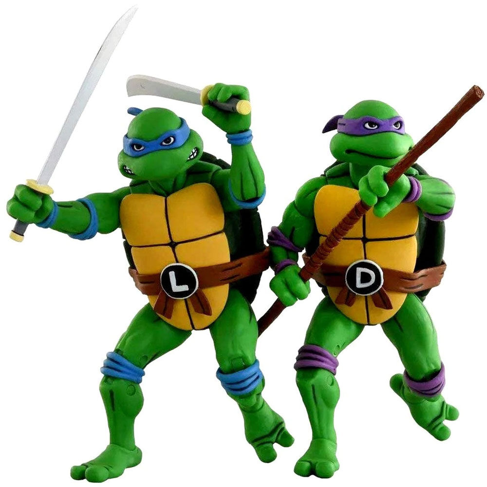Pack 2 figuras articuladas Leonardo & Donatello Tortugas Ninja 18cm