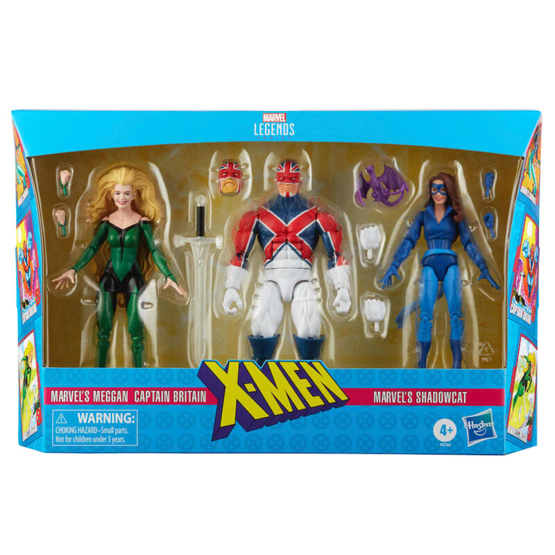 Set 3 figuras Meggan, Captain Britain y  Shadowcat X-Men Marvel Legends 15cm