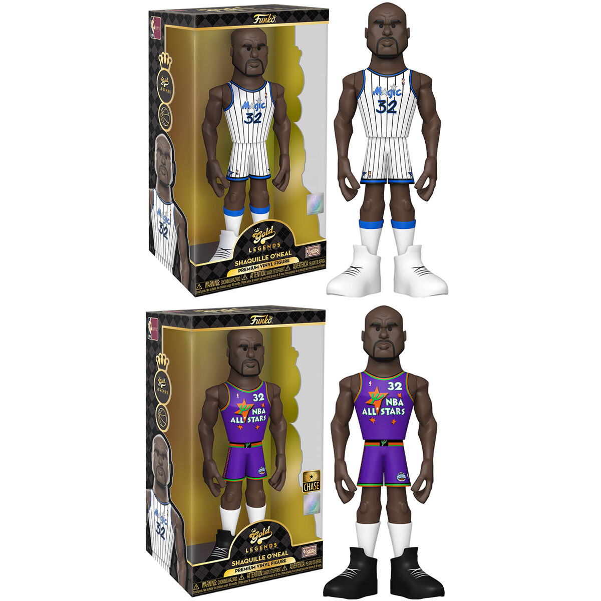 Pack 2 figuras Vinyl Gold NBA Magic Shaquille O Neal 30cm 1 + 1 Chase de FUNKO - Frikibase.com