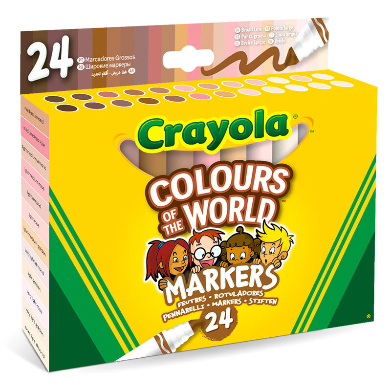 Blister 24 Rotuladores Lavables Maxi Punta Colours of the World Crayola de CRAYOLA - Frikibase.com