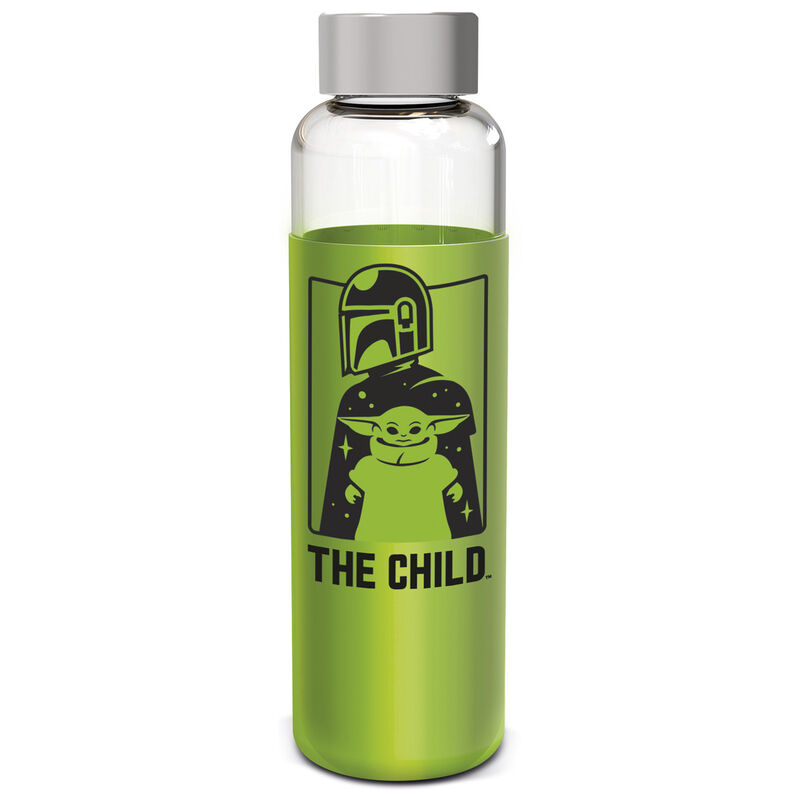 Botella cristal Yoda The Child The Mandalorian Star Wars funda silicona 585ml de STOR - Frikibase.com