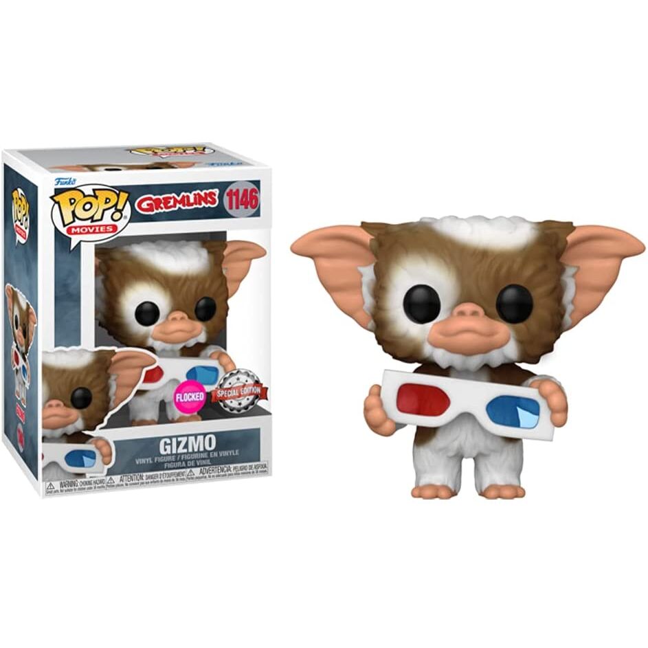 Figura POP Gremlins Gizmo with 3D Glasses Flocked Exclusive de FUNKO - Frikibase.com