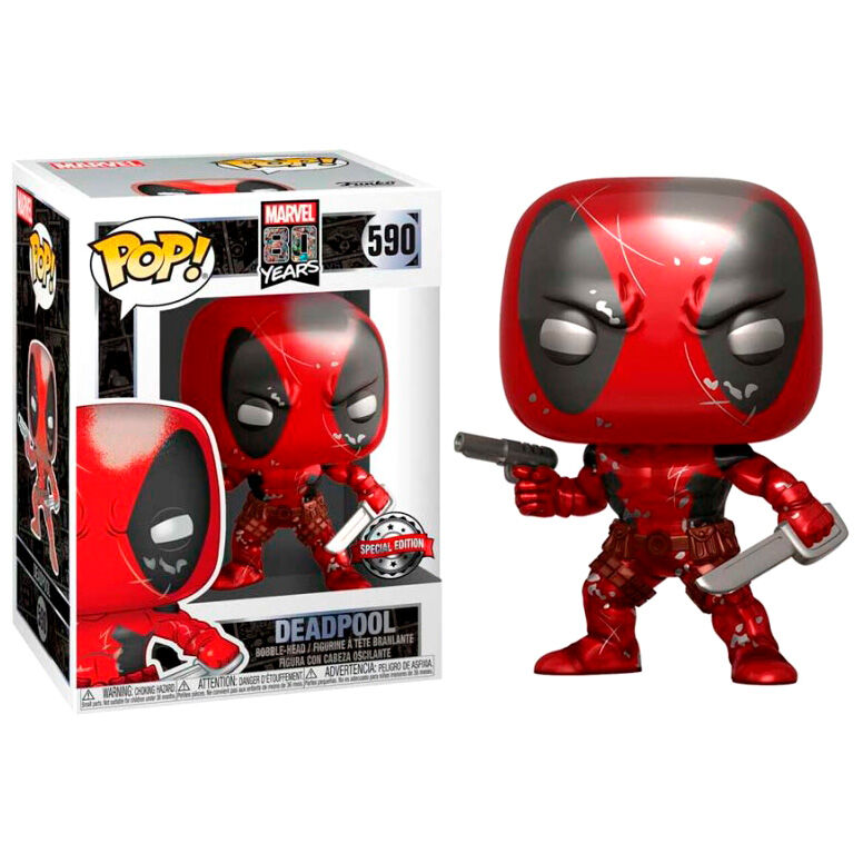 Figura POP Marvel 80th First Appearance Deadpool Metallic Exclusive de FUNKO - Frikibase.com