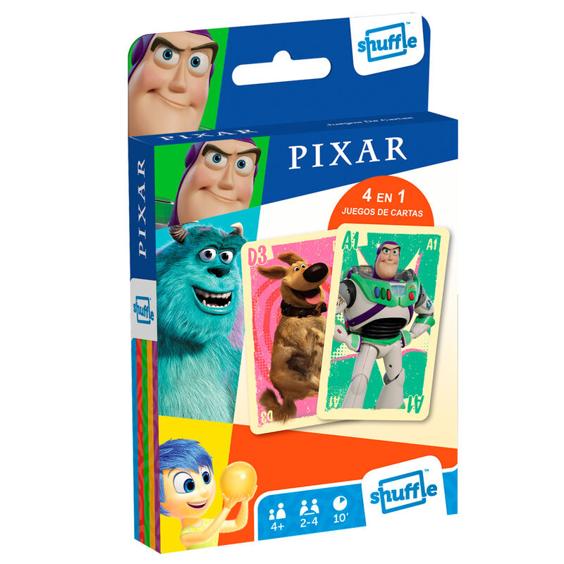 Juego cartas Shuffle 4 en 1 Pixar de SHUFFLE - Frikibase.com