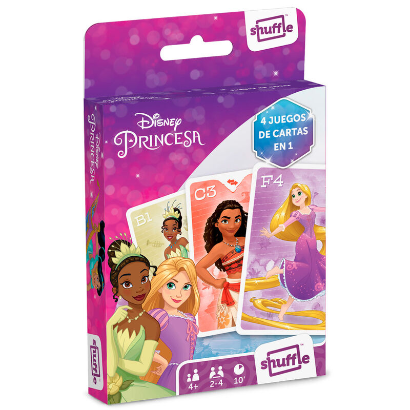 Juego cartas Shuffle 4 en 1 Princesas Disney