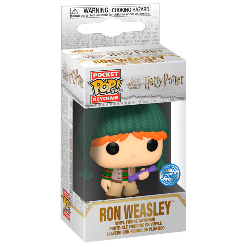 Llavero Pocket POP Harry Potter Holiday Ron Exclusive de FUNKO - Frikibase.com