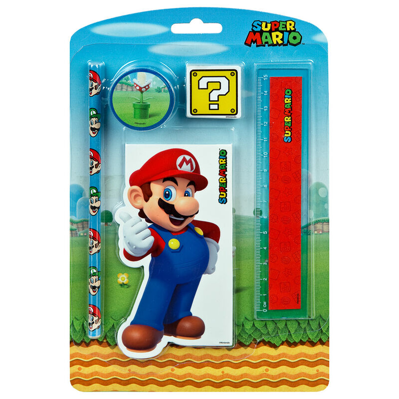Pack 12 sets papeleria Super Mario Bros