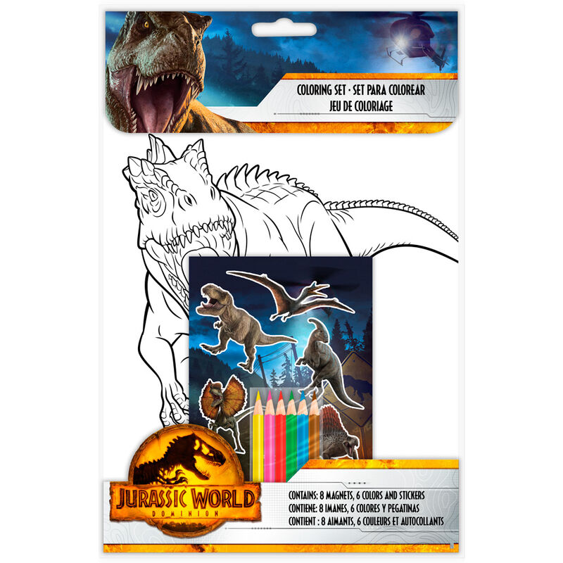 Pack 24 sets colorear Jurassic World