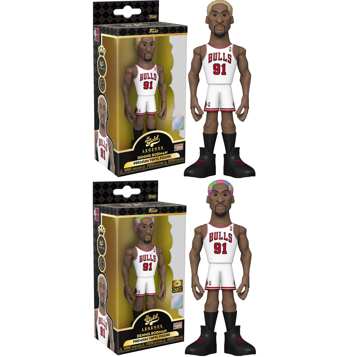 Pack 6 figuras Vinyl Gold NBA Bulls Dennis Rodman 5 + 1 Chase de FUNKO - Frikibase.com