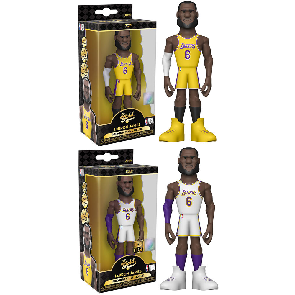 Pack 6 figuras Vinyl Gold NBA Lakers Lebron James 5 + 1 Chase de FUNKO - Frikibase.com