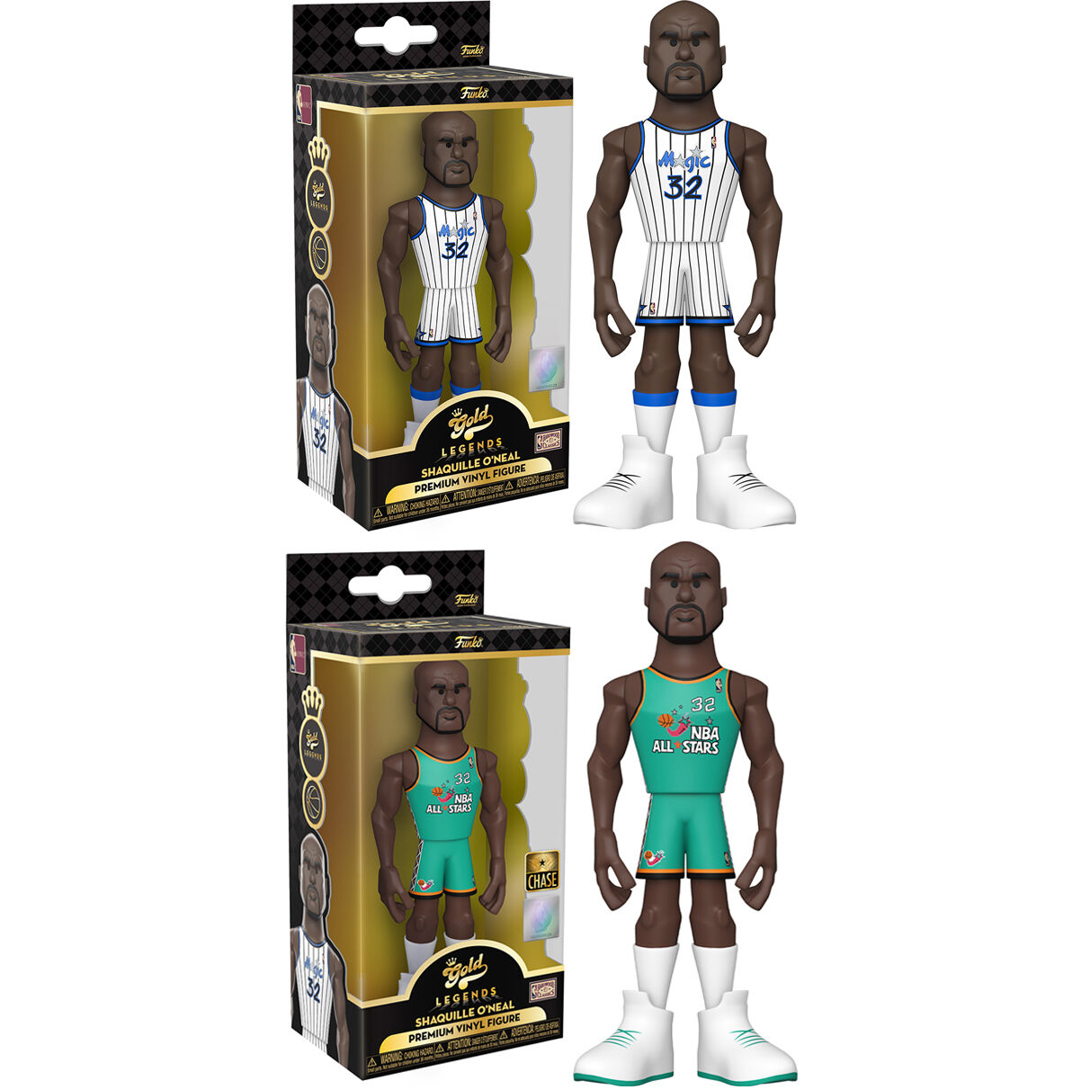 Pack 6 figuras Vinyl Gold NBA Magic Shaquille O Neal 5 + 1 Chase de FUNKO - Frikibase.com