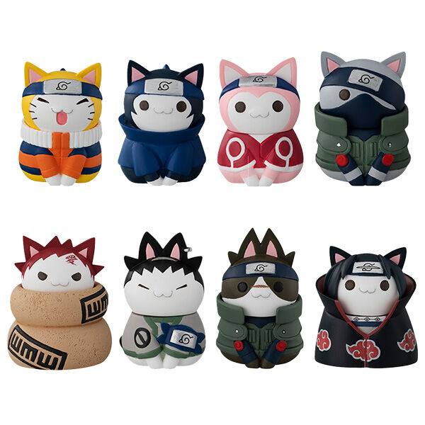 Pack 8 Figuras Cats of Konoha Village Naruto Nyaruto 3cm de MEGAHOUSE - Frikibase.com