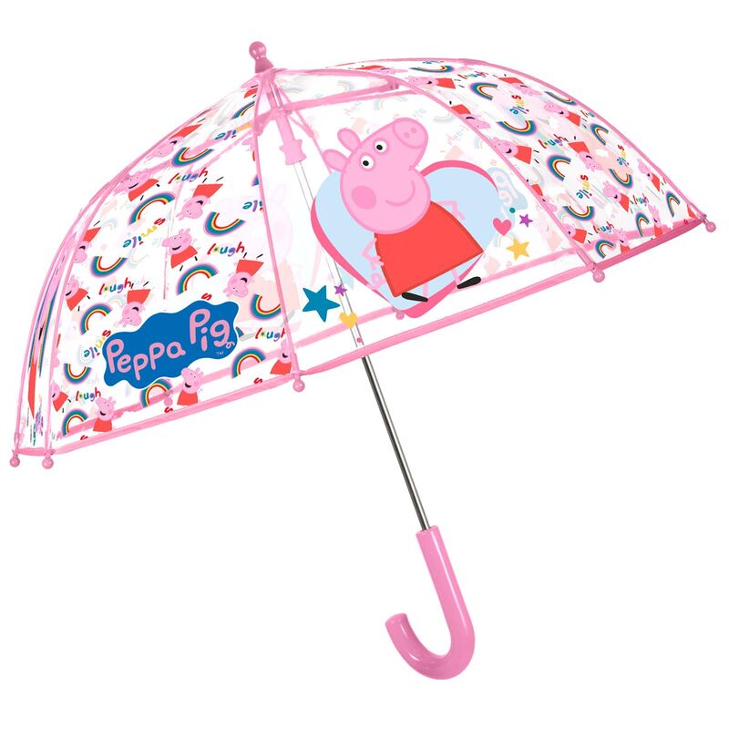 Paraguas automatico transparente Peppa Pig 42cm de PERLETTI - Frikibase.com