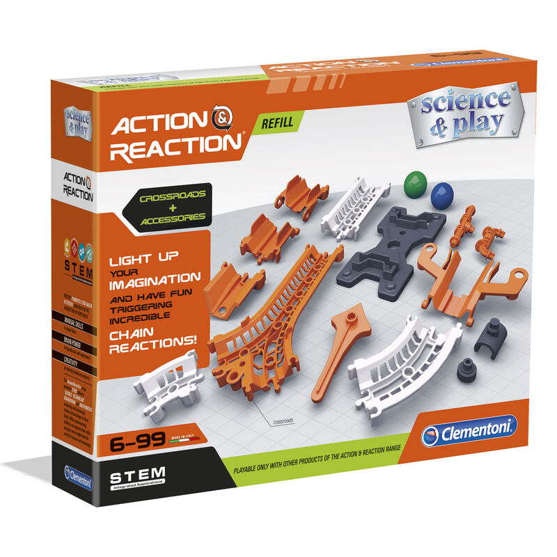 Pista y Plataforma Uniones Action and Reaction de CLEMENTONI - Frikibase.com