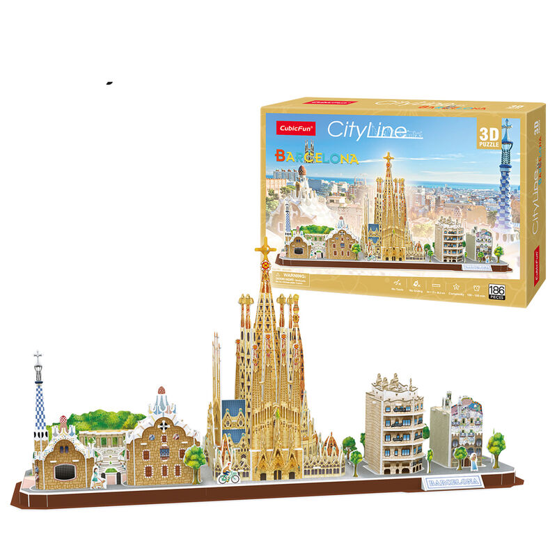 Puzzle 3D Barcelona City Line 186pzs de WORLD BRANDS - Frikibase.com