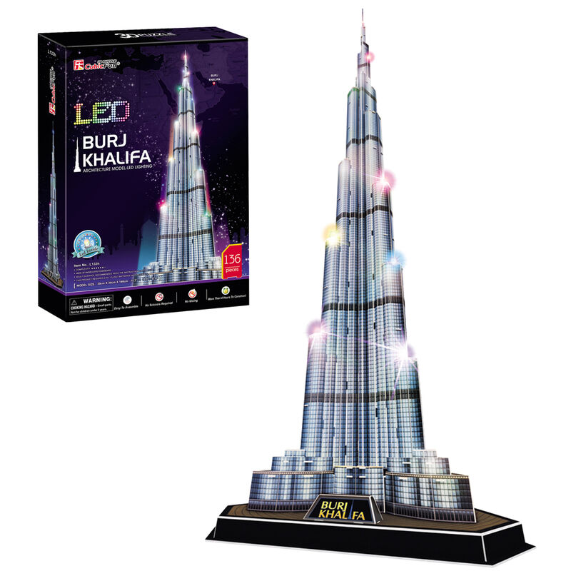 Puzzle 3D Burj khalifa City Line Led 136pzs de WORLD BRANDS - Frikibase.com