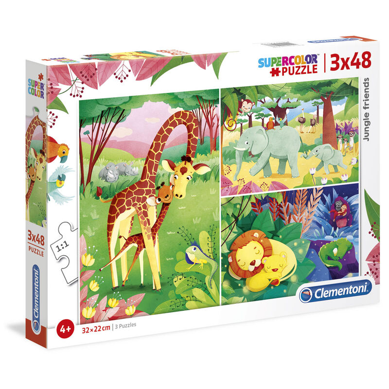 Puzzle Animales de la Savana 3x48pzs de CLEMENTONI - Frikibase.com