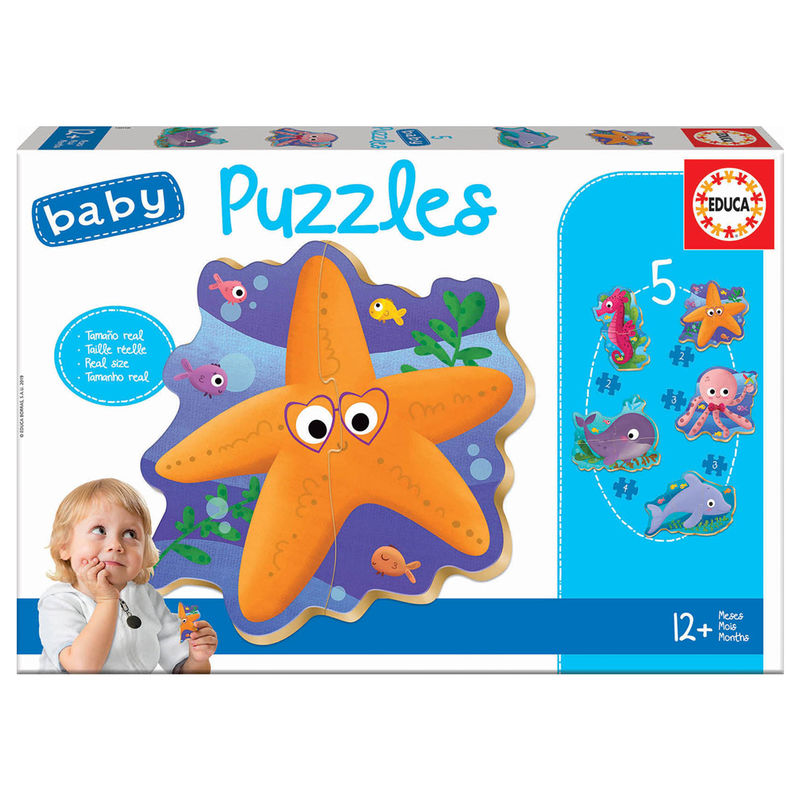 Puzzle Animales del Mar 2-5pzs de EDUCA BORRAS - Frikibase.com