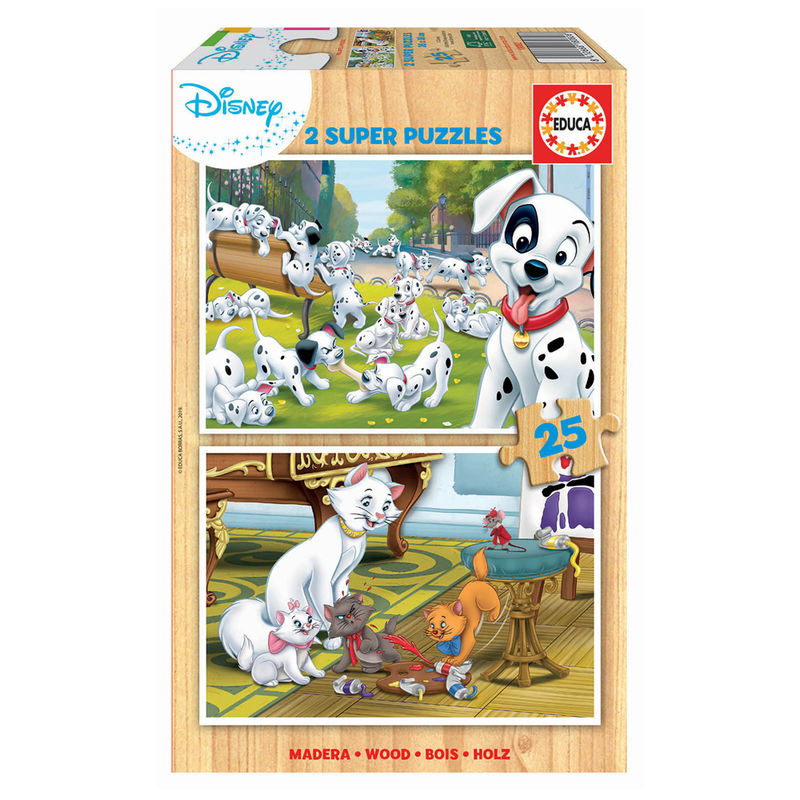 Puzzle Dalmatas + Aristogatos Animals Disney 2x25pzs de EDUCA BORRAS - Frikibase.com