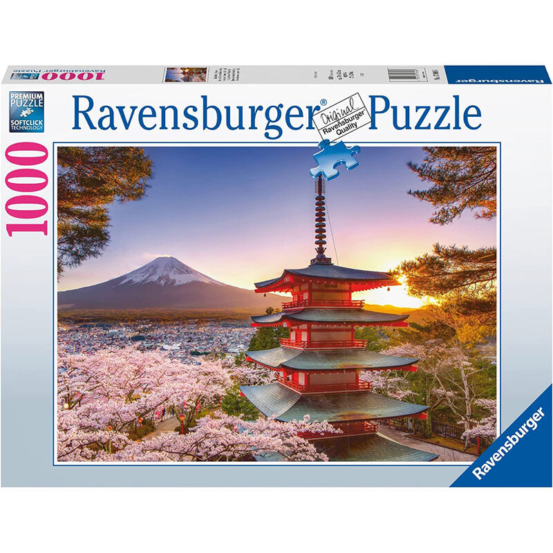 Puzzle Flores de cerezo del monte Fuji 1000pzs de RAVENSBURGER - Frikibase.com