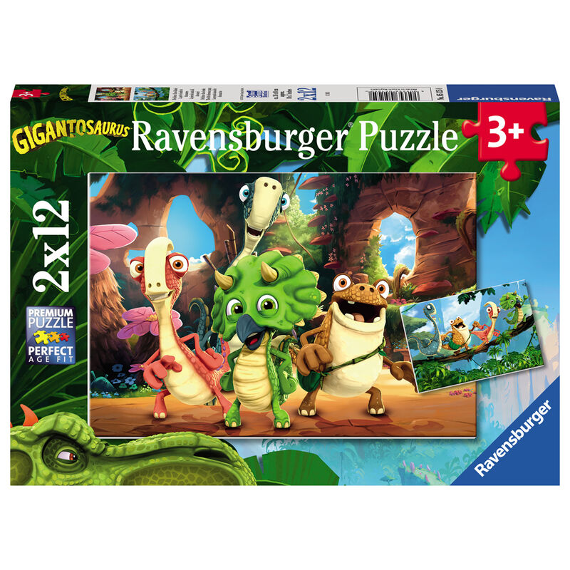 Puzzle Gigantosaurous 2x12pzs de RAVENSBURGER - Frikibase.com