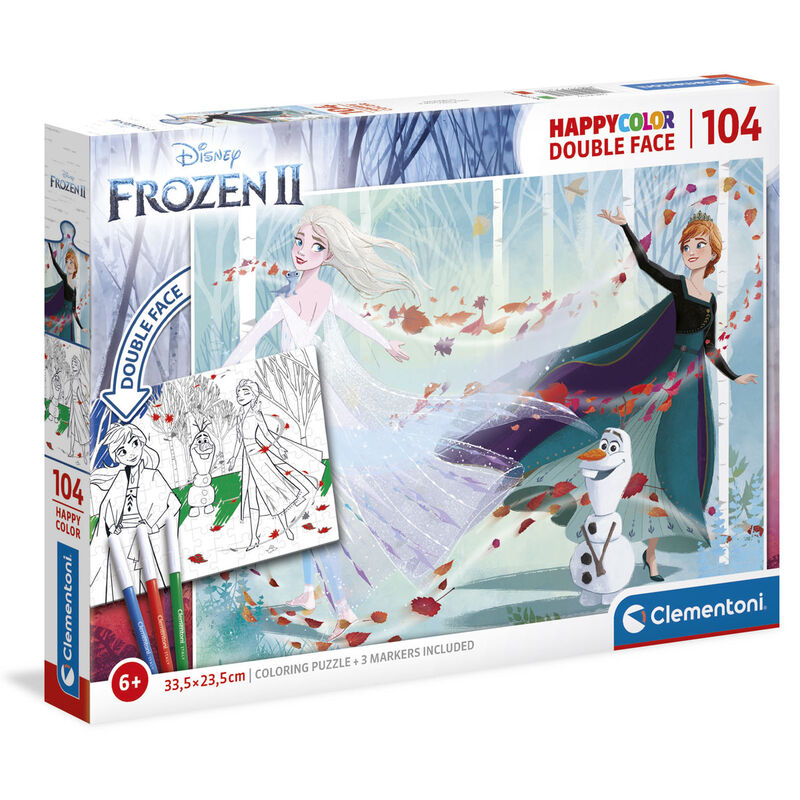 Puzzle Happy Color Frozen 2 Disney 104pzs de CLEMENTONI - Frikibase.com