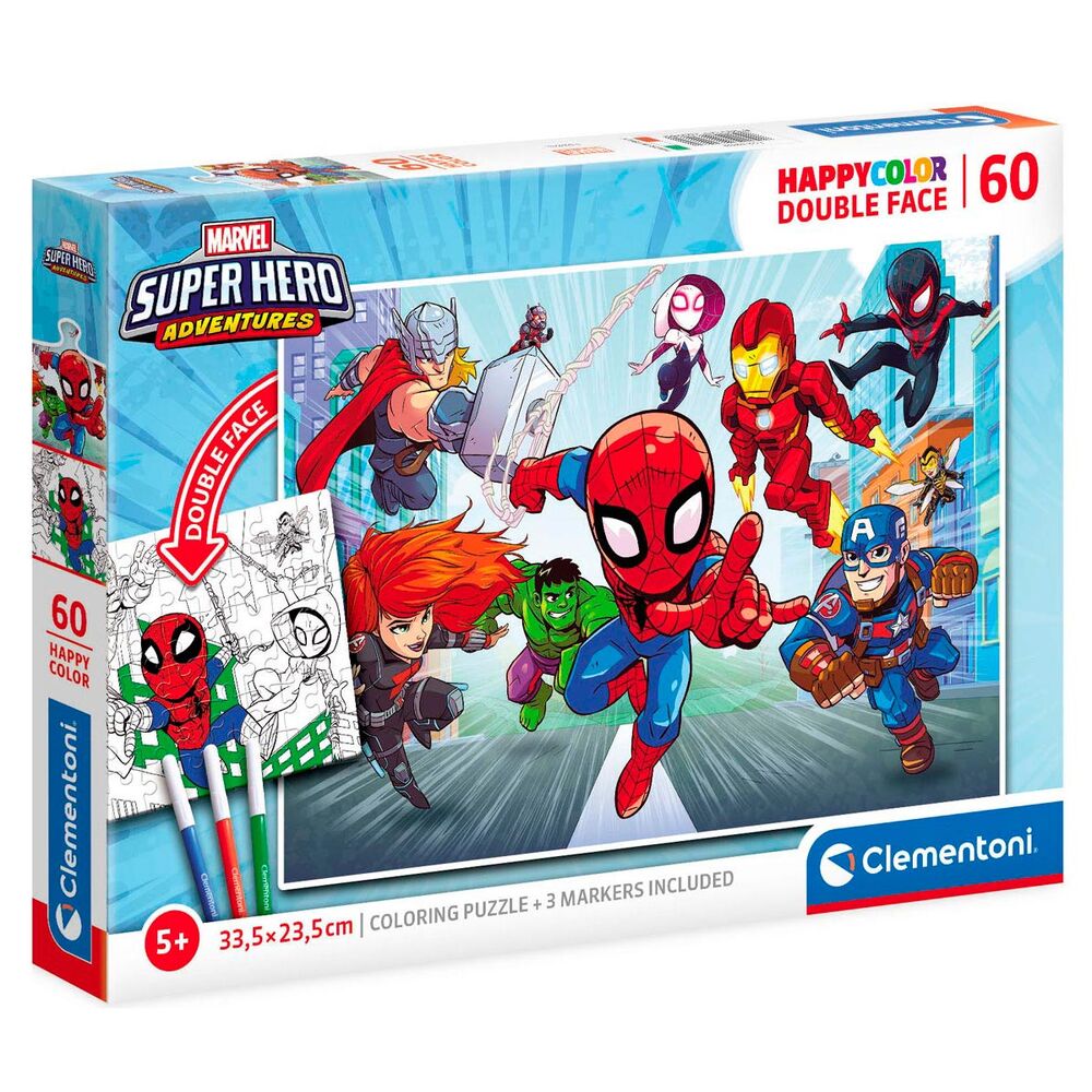 Puzzle Happy Color Marvel Superhero 60pzs de CLEMENTONI - Frikibase.com