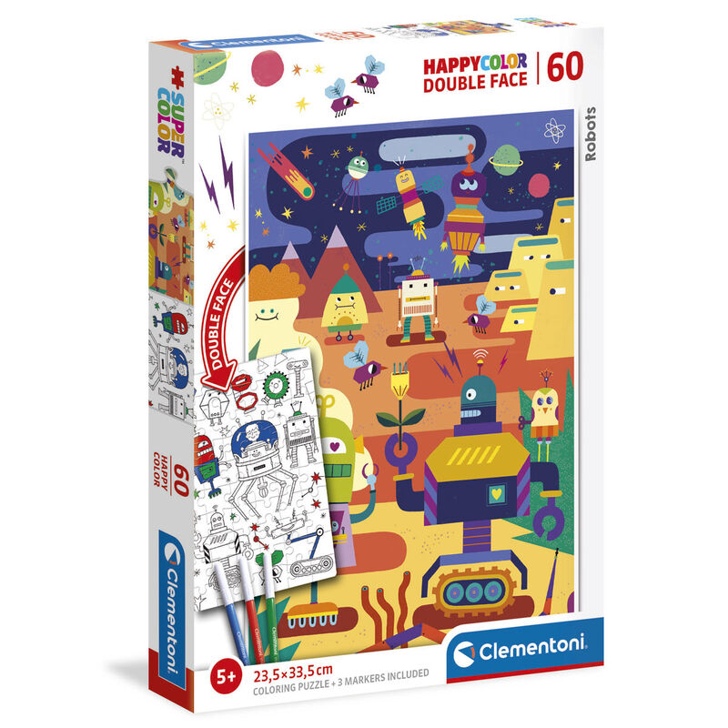 Puzzle Happy Color Robots 60pzs de CLEMENTONI - Frikibase.com