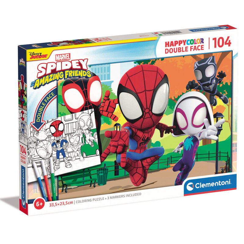 Puzzle Happy Color Spiderman Marvel 104 pzs de CLEMENTONI - Frikibase.com