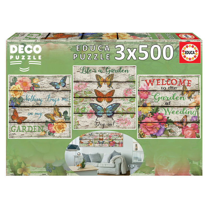 Puzzle Jardin Campestre 3x500pzs de EDUCA BORRAS - Frikibase.com