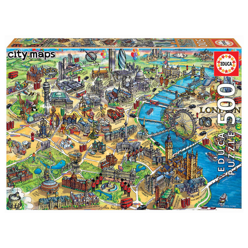 Puzzle Mapa Londres City Maps 500pzs de EDUCA BORRAS - Frikibase.com