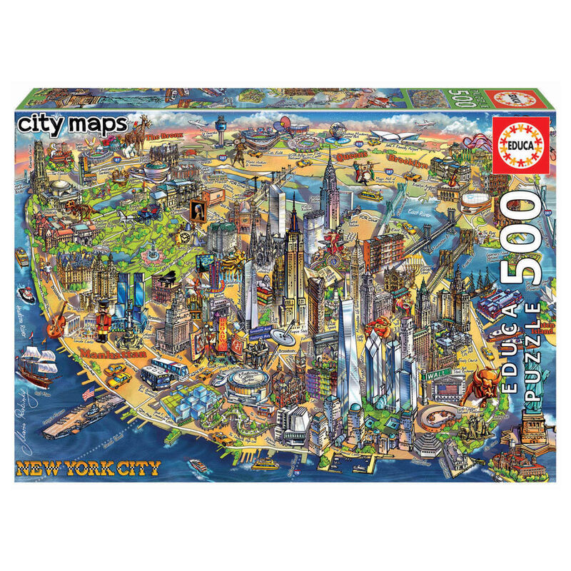 Puzzle Mapa Nueva York City Maps 500pzs de EDUCA BORRAS - Frikibase.com