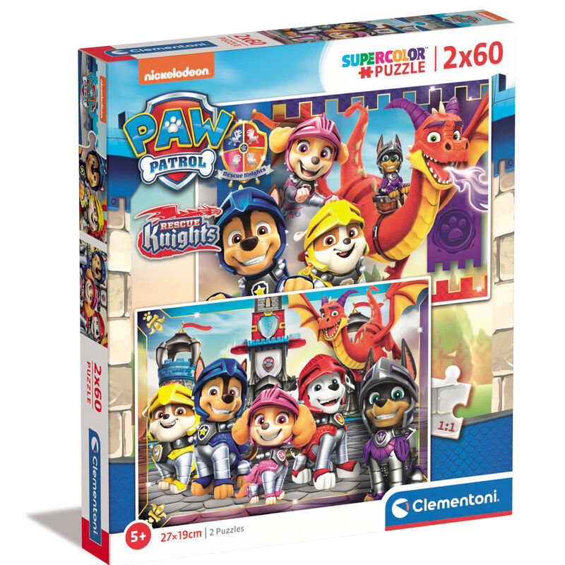 Puzzle Patrulla Canina Paw Patrol 2x60pzs de CLEMENTONI - Frikibase.com