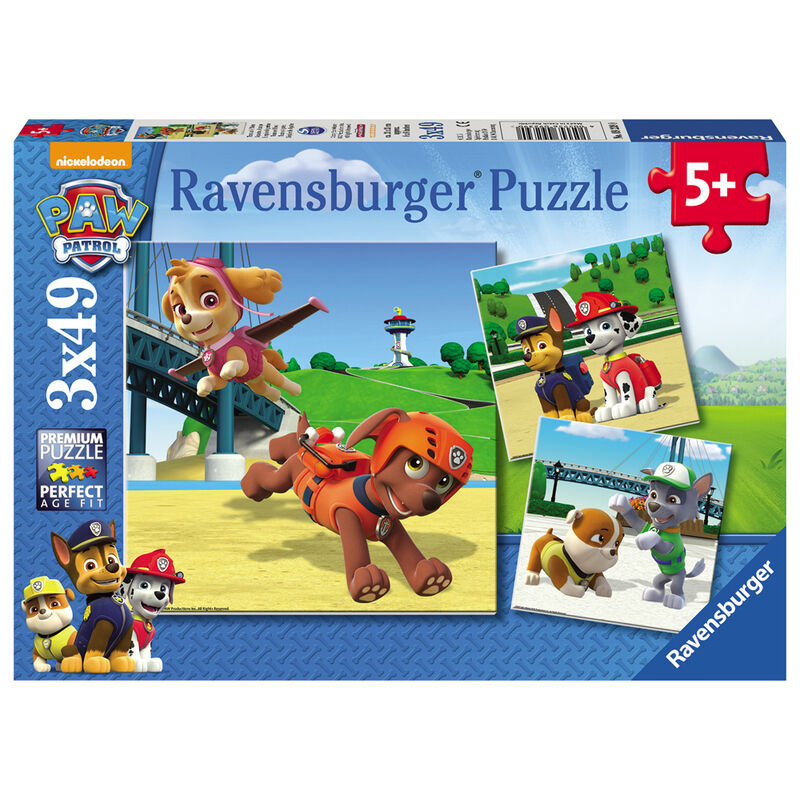 Puzzle Patrulla Canina Paw Patrol 3x49pzs de RAVENSBURGER - Frikibase.com