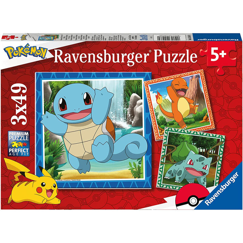 Puzzle Pokemon 3x49pzs de RAVENSBURGER - Frikibase.com