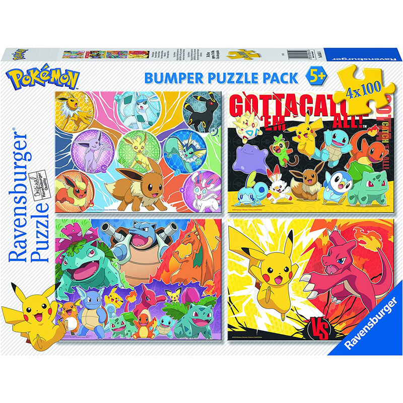 Puzzle Pokemon 4x100pzs de RAVENSBURGER - Frikibase.com