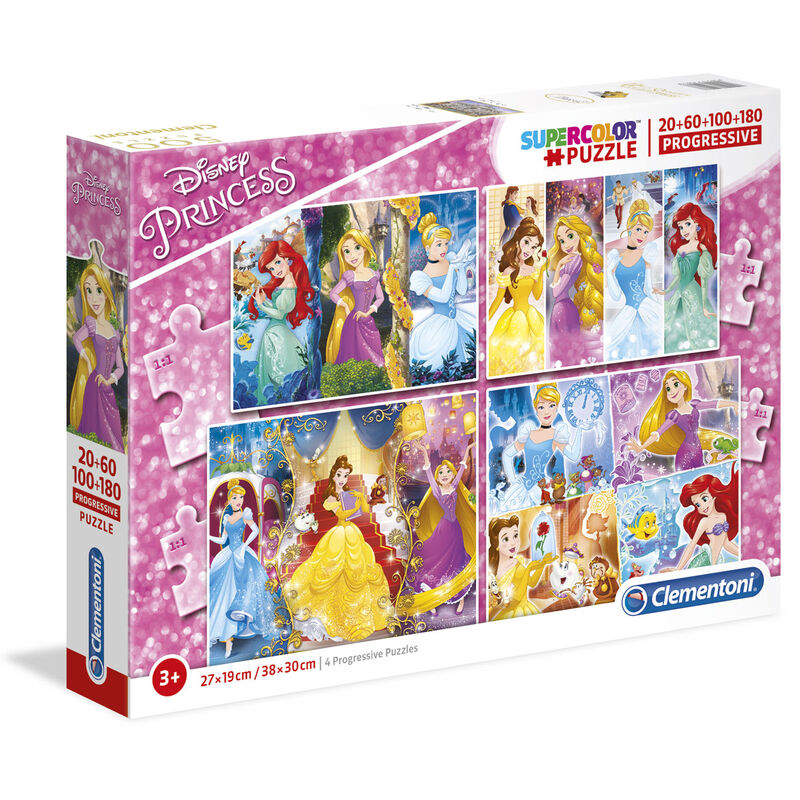 Puzzle Princesas Disney 20+60+100+180pzs de CLEMENTONI - Frikibase.com