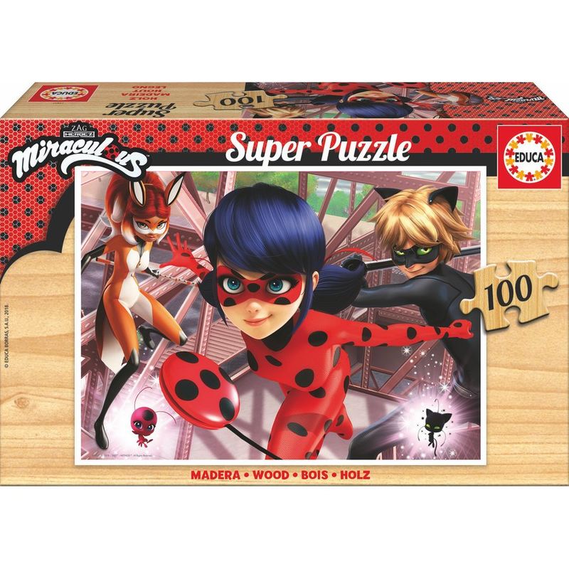 Puzzle Prodigiosa Ladybug madera 100pzs de EDUCA BORRAS - Frikibase.com