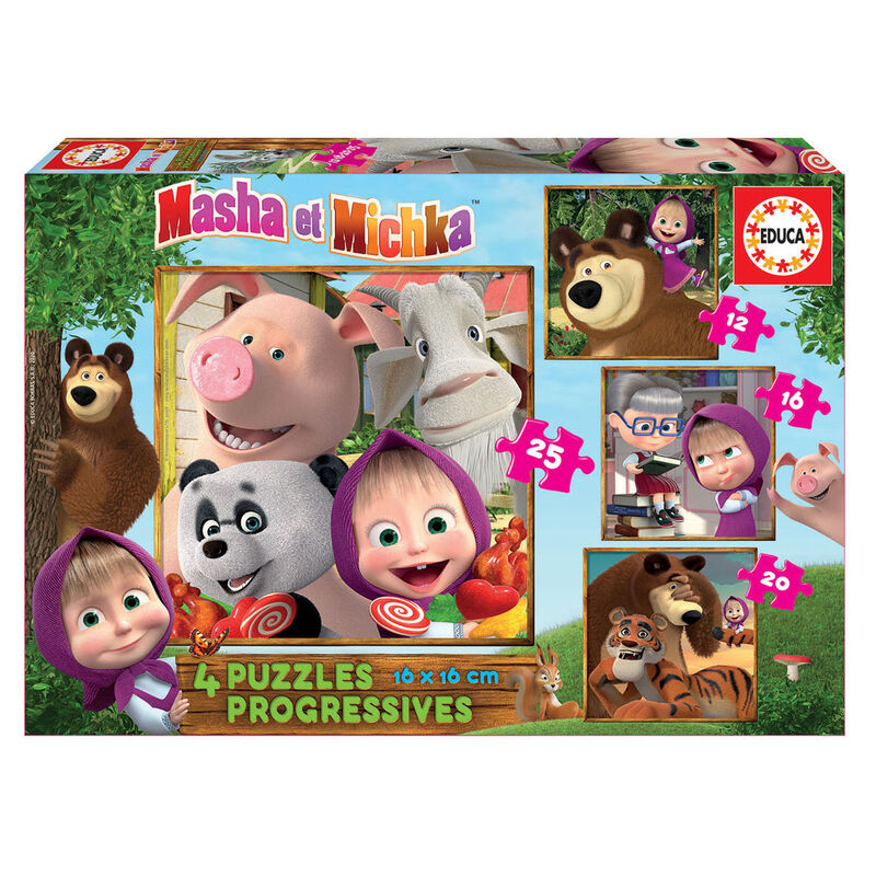 Puzzle Progresivo Masha y el Oso 12-16-20-25pcs de EDUCA BORRAS - Frikibase.com