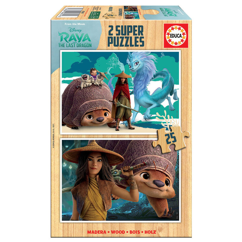 Puzzle Raya y el Ultimo Dragon Disney madera 2x25pzs de EDUCA BORRAS - Frikibase.com