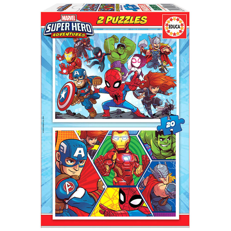 Puzzle Super Heroe Adventures Marvel 2x20pzs de EDUCA BORRAS - Frikibase.com