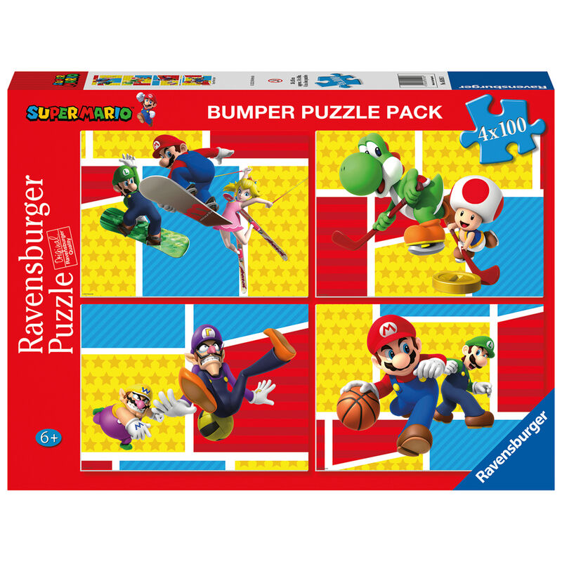 Puzzle Super Mario Bros Nintendo 4x100pzs de RAVENSBURGER - Frikibase.com