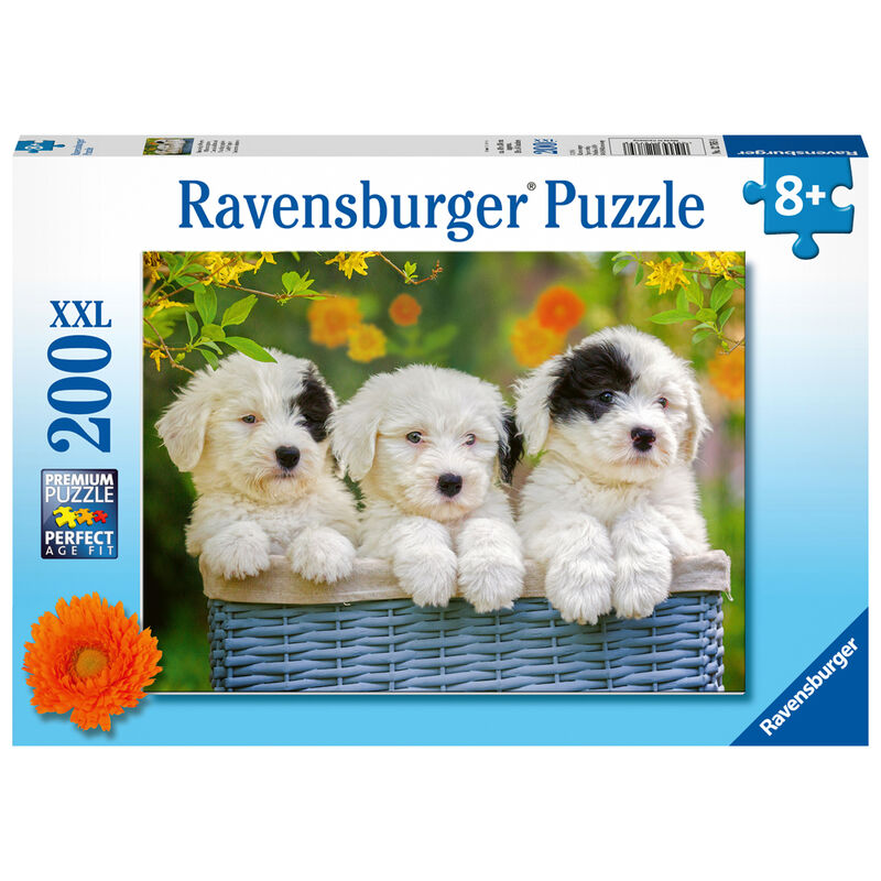 Puzzle Tres amables cachorros XXL 200pzs de RAVENSBURGER - Frikibase.com