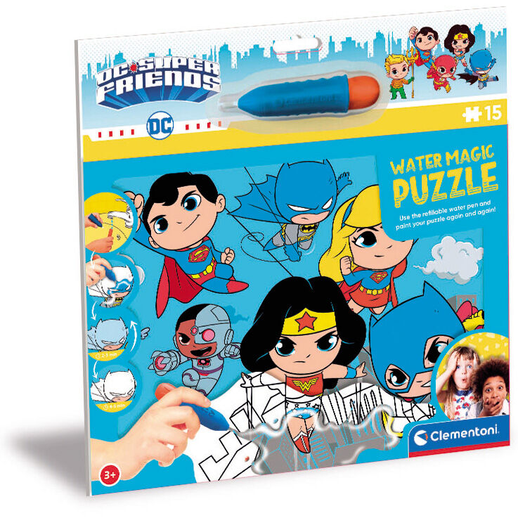 Puzzle Water Magic Superheroes DC Comics 15pzs de CLEMENTONI - Frikibase.com