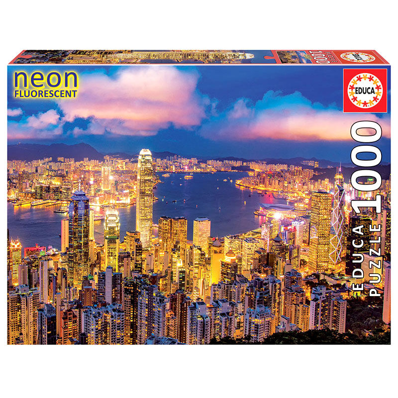 Puzzle neon Hong Kong Skyline 1000pzs de EDUCA BORRAS - Frikibase.com