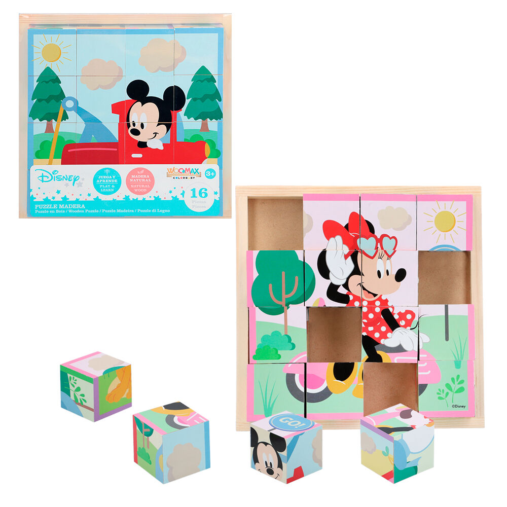 Rompecabezas cubos madera Mickey Minnie Disney de WOOMAX - Frikibase.com