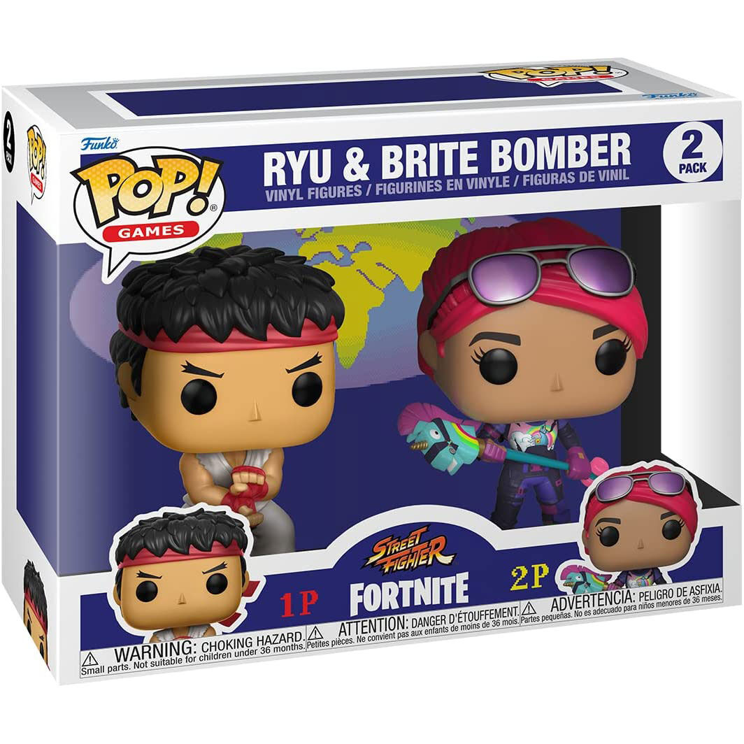 Set 2 Figuras POP Fortnite Street Fighter Ryu & Brite Bomber de FUNKO - Frikibase.com