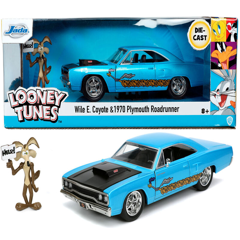 Set figura Coyote + coche Correcaminos Plymouth 1970 Looney Tunes de JADA TOYS - Frikibase.com