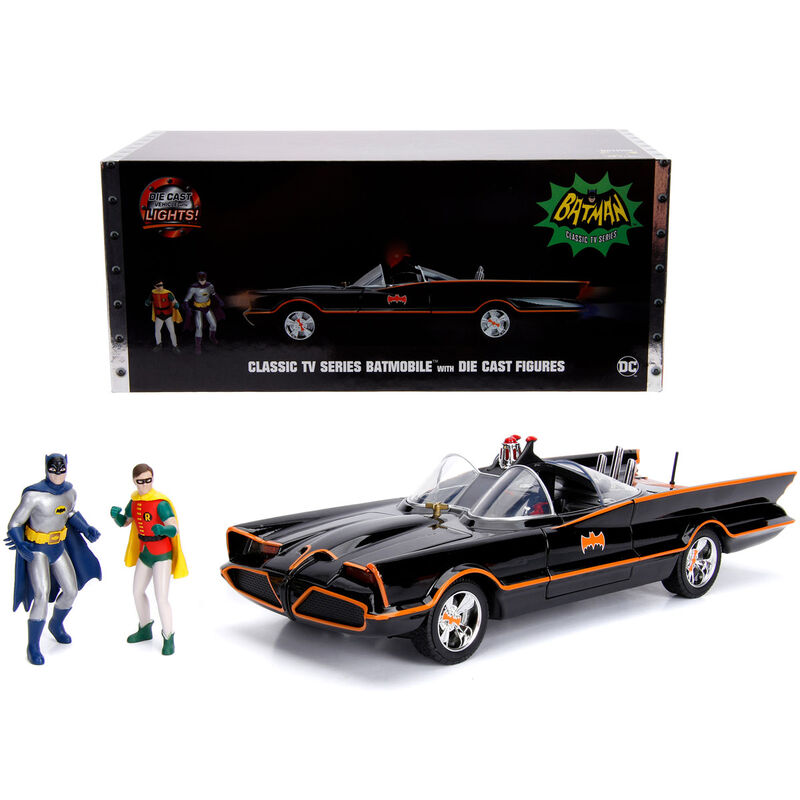 Set figura + coche Batmovil Metal 1966 Batman y Robin DC Comics