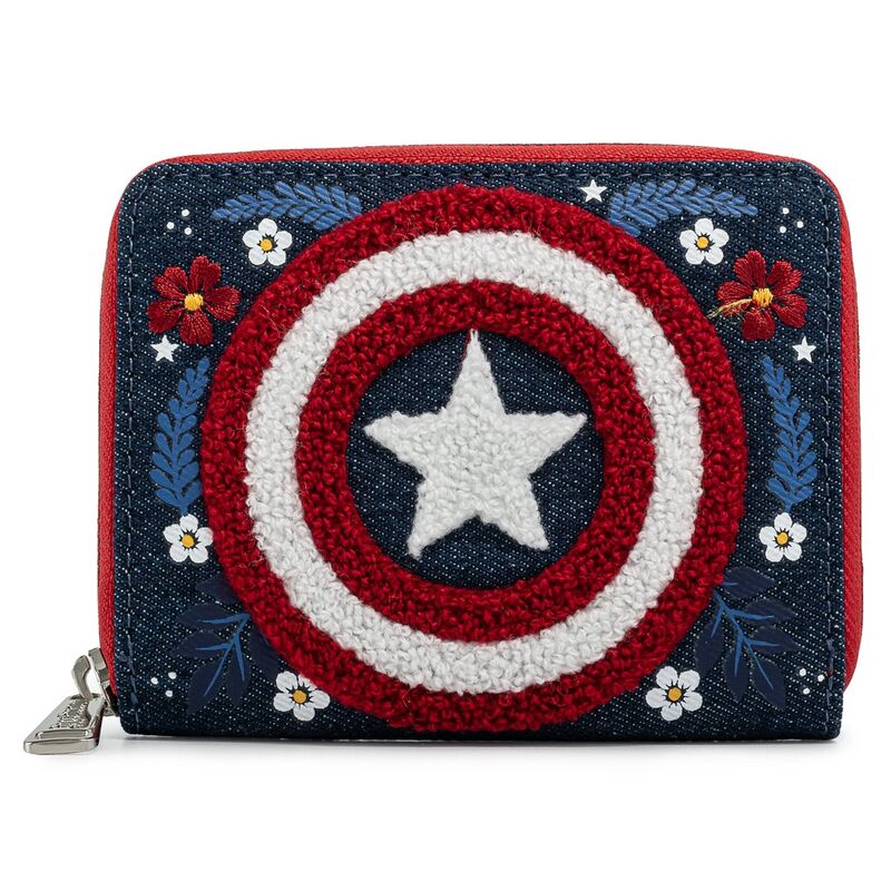 Cartera Escudo Floral Capitan America 80Th Marvel de LOUNGEFLY - Frikibase.com